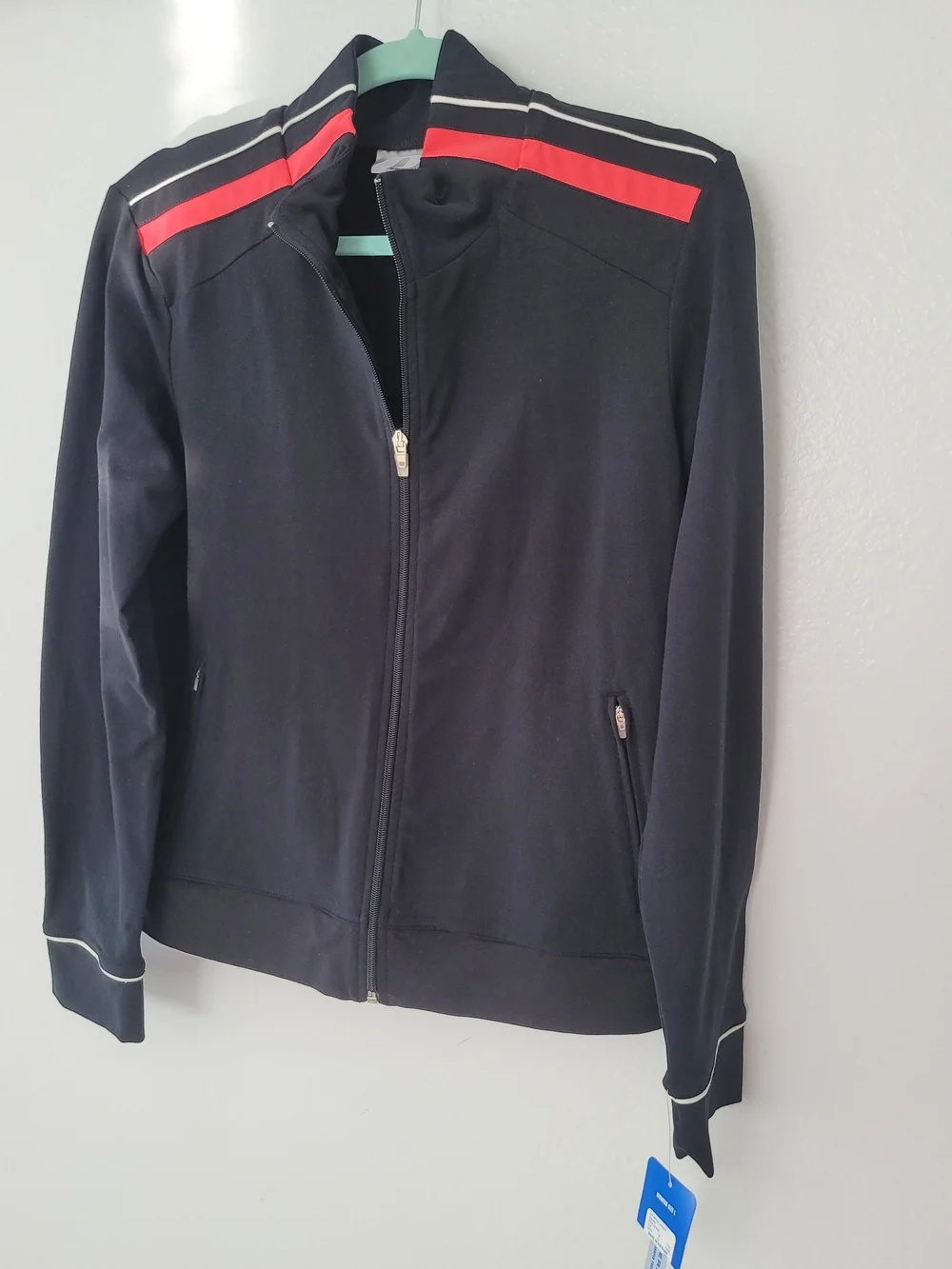 Prospirit Black Bomber Jacket with Red and White Stripes Size L